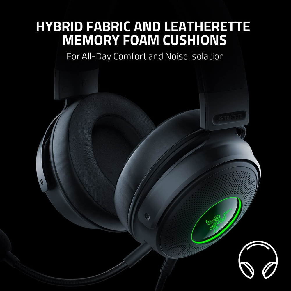 Audifono Gamer Razer Kraken V3 Negro 50mm Cable-4