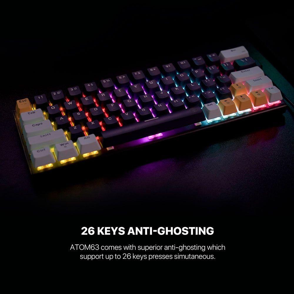 Teclado Fantech MK874V2 ATOM63 MIZU SkyBlue (Switch Red)-3