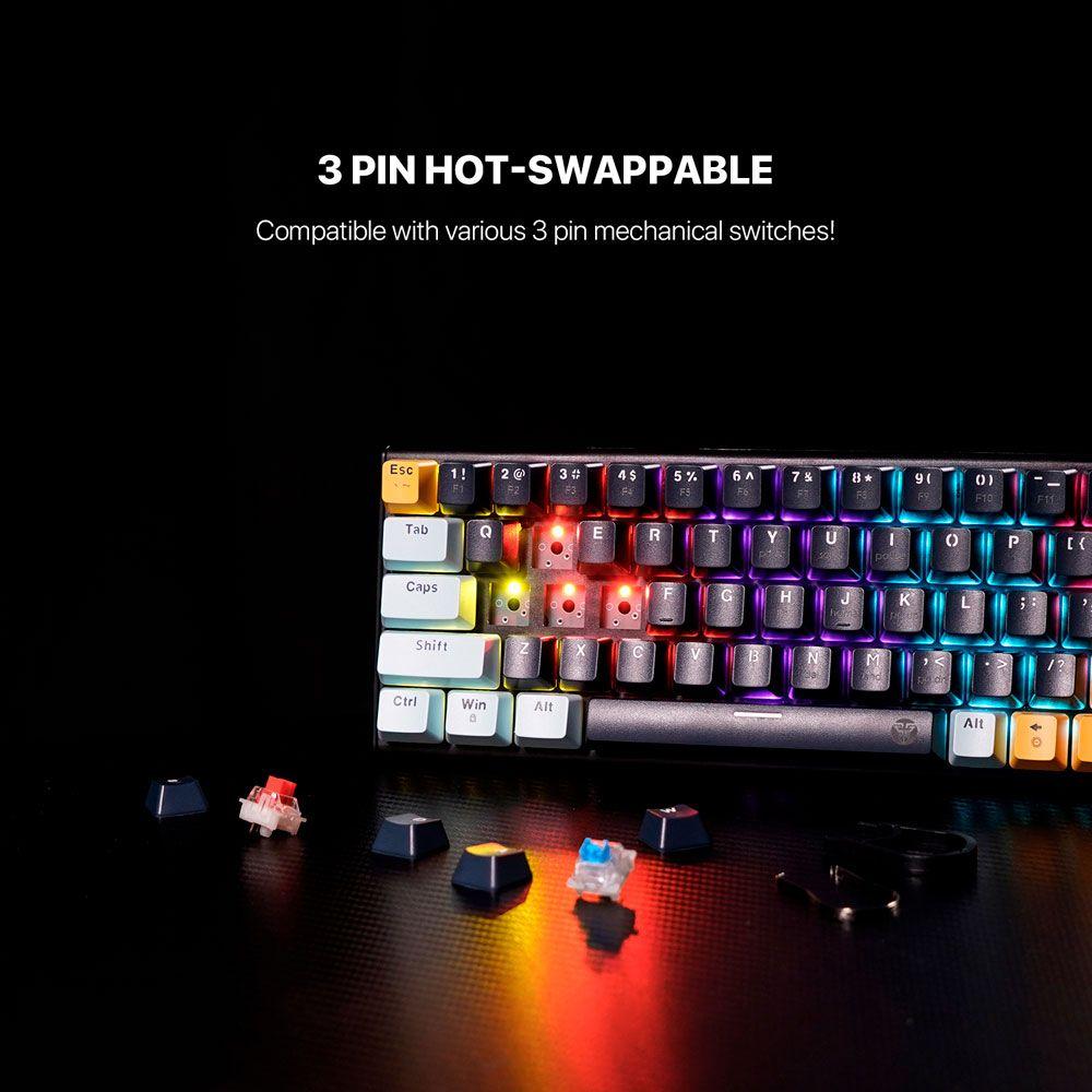 Teclado Fantech MK874V2 ATOM63 MIZU SkyBlue (Switch Red)-7