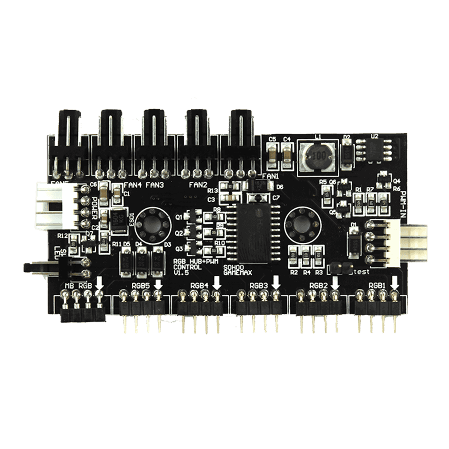 Fan Hub Gamemax p/ Ventiladores con PWM + RGB V1.5-2
