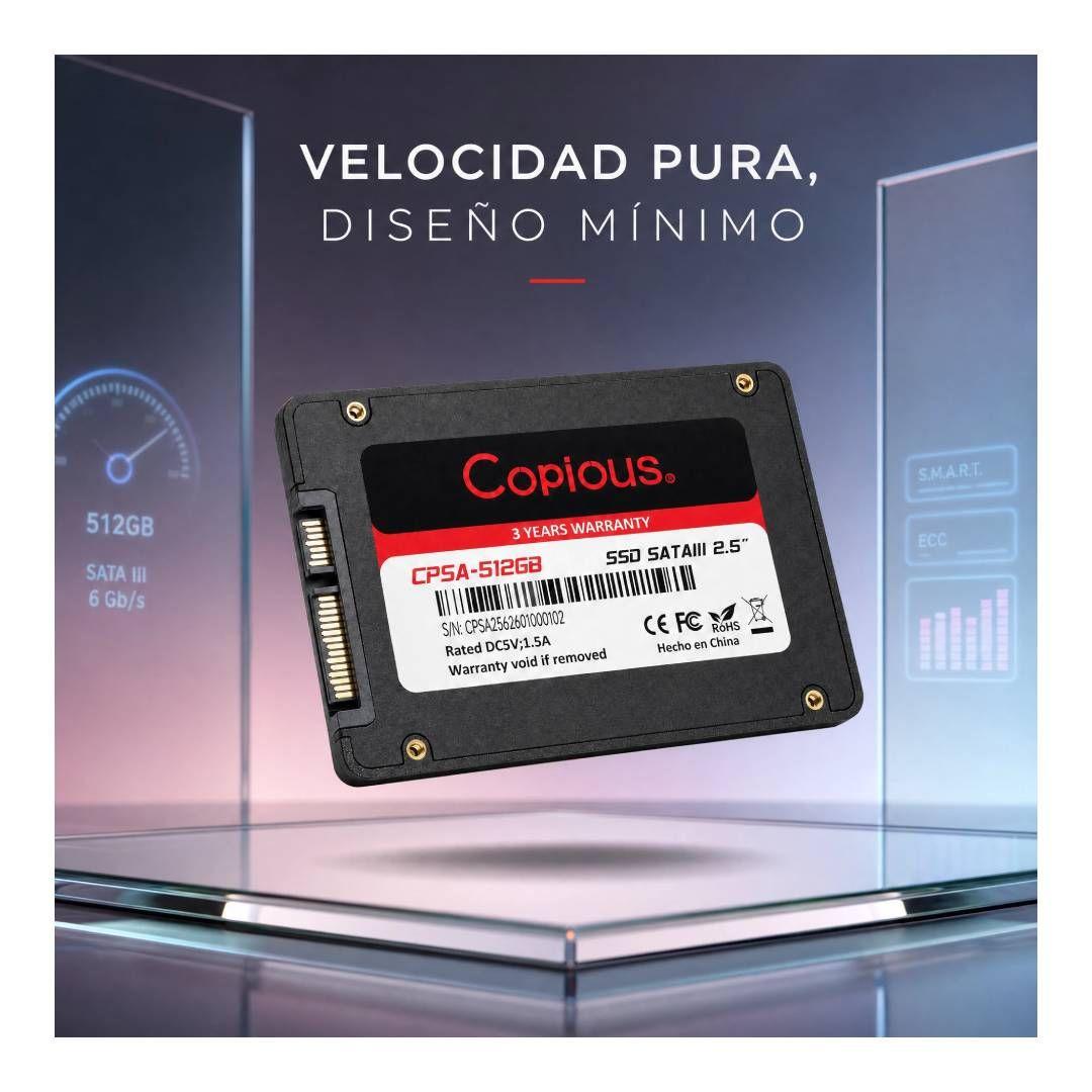 Disco Duro SSD Copius 512 GB 2,5in SATA III 6Gb/s-3