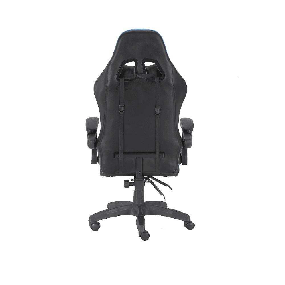 Silla Gamer Eco Cuero Apoyabrazos Reclinable 100kg Celeste-2