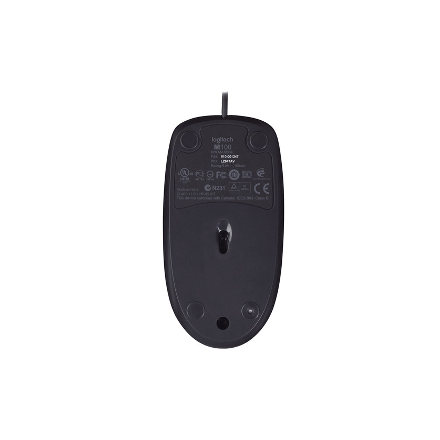 Mouse Logitech Alambrico M100 Negro 1000dpi-2