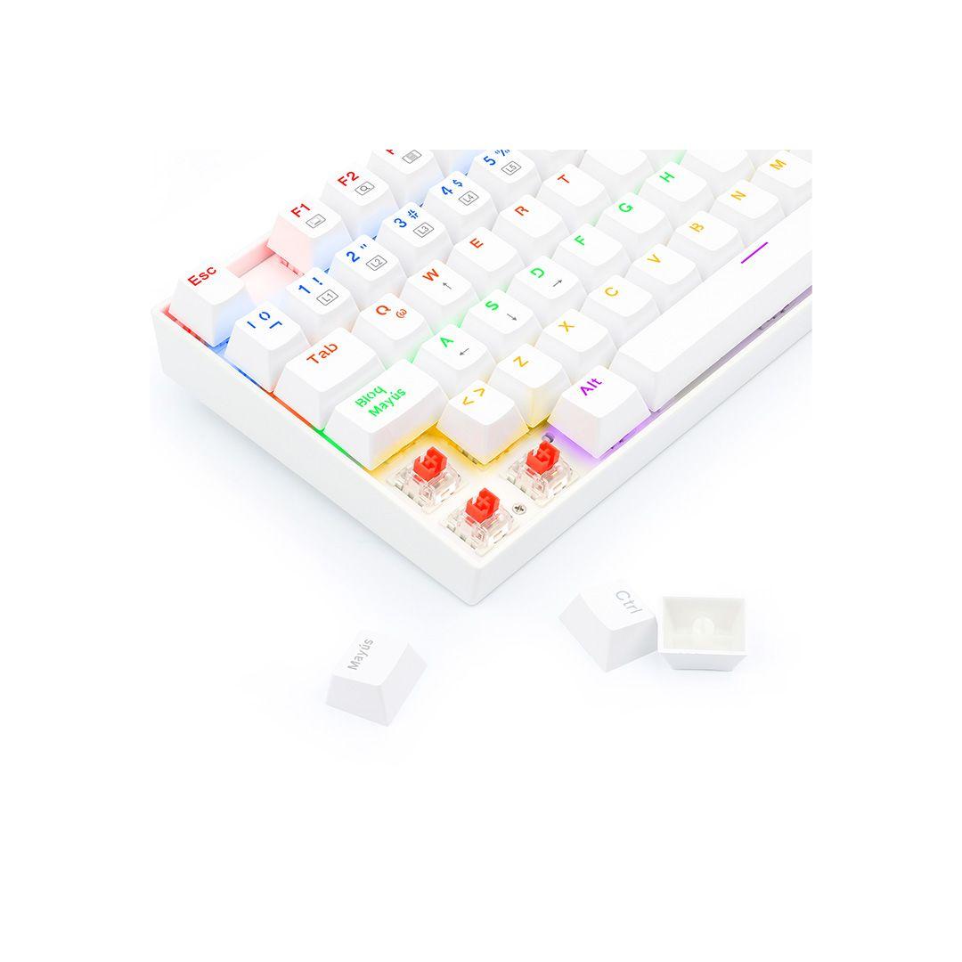 Teclado Gamer Redragon Kumara K552 Blanco Rainbow SW Red-1