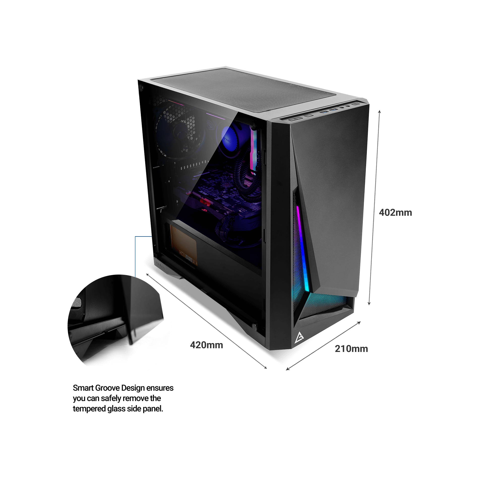 Gabinete Gamer Antec Dark Phantom DP301M Micro ATX-3