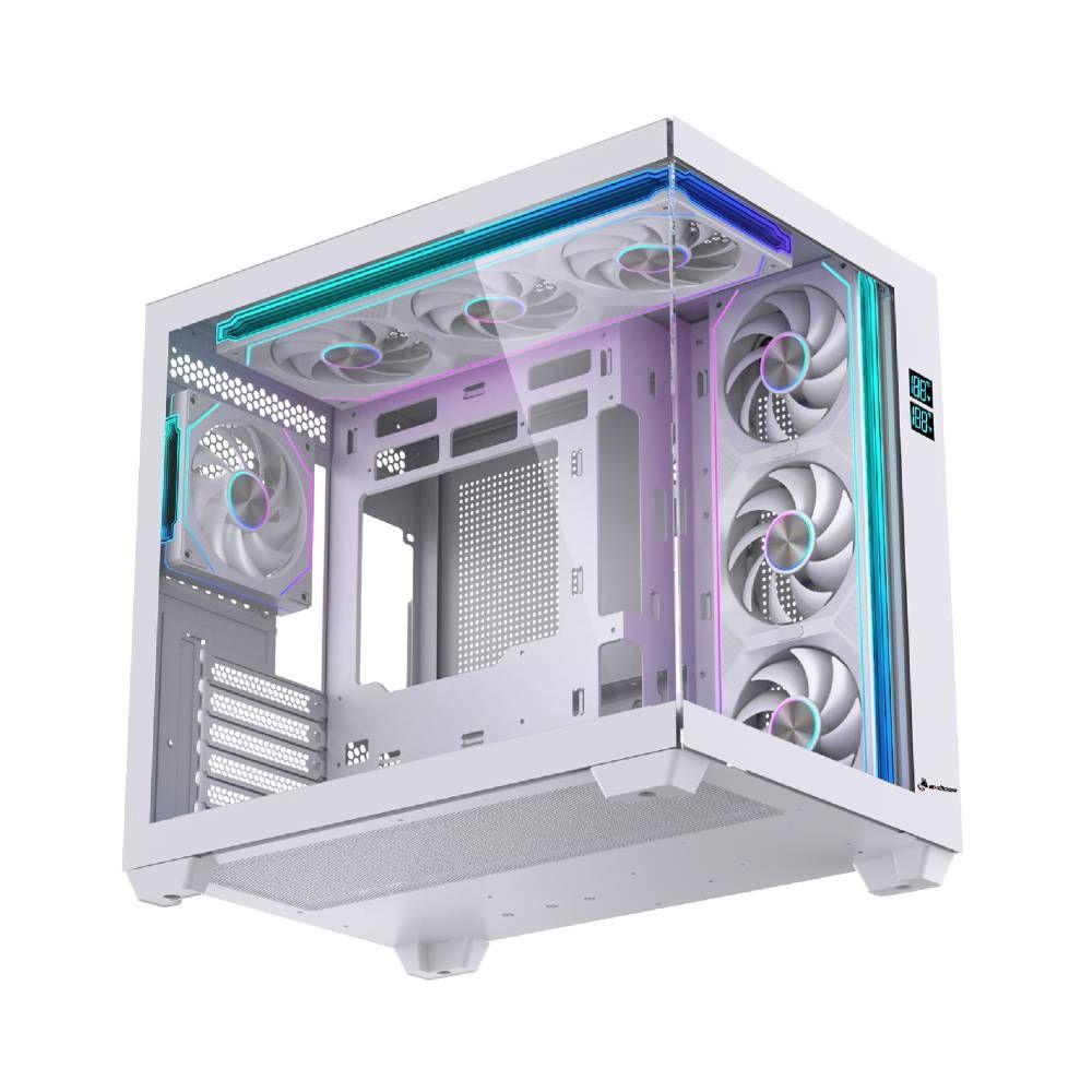 Gabinete Exodia Sky Plus Blanco ATX 7 Fans ARGB V. Templado-6