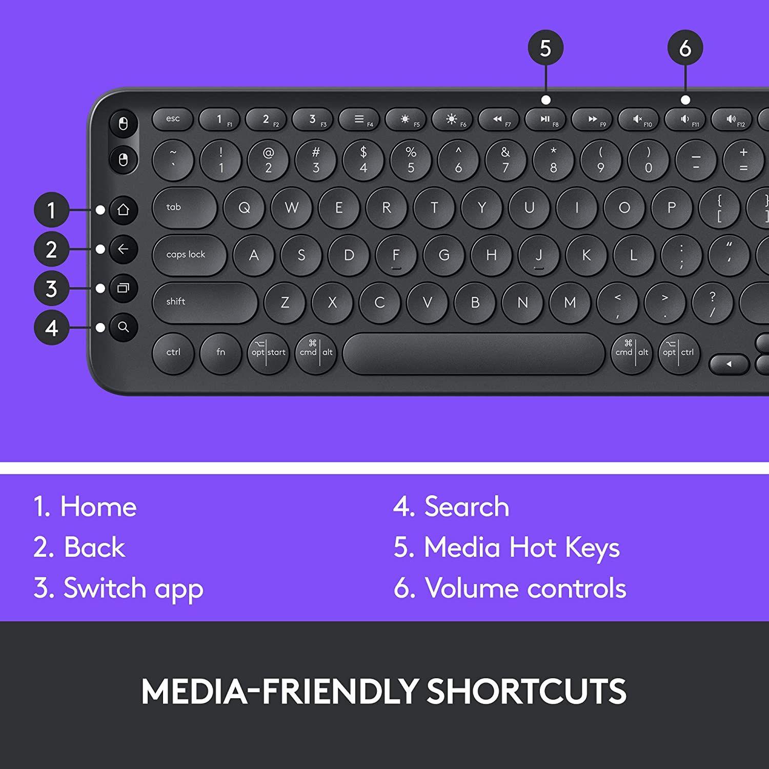 Teclado Logitech Smart TV K600 Bluetooth c Touchpad Graphite-2