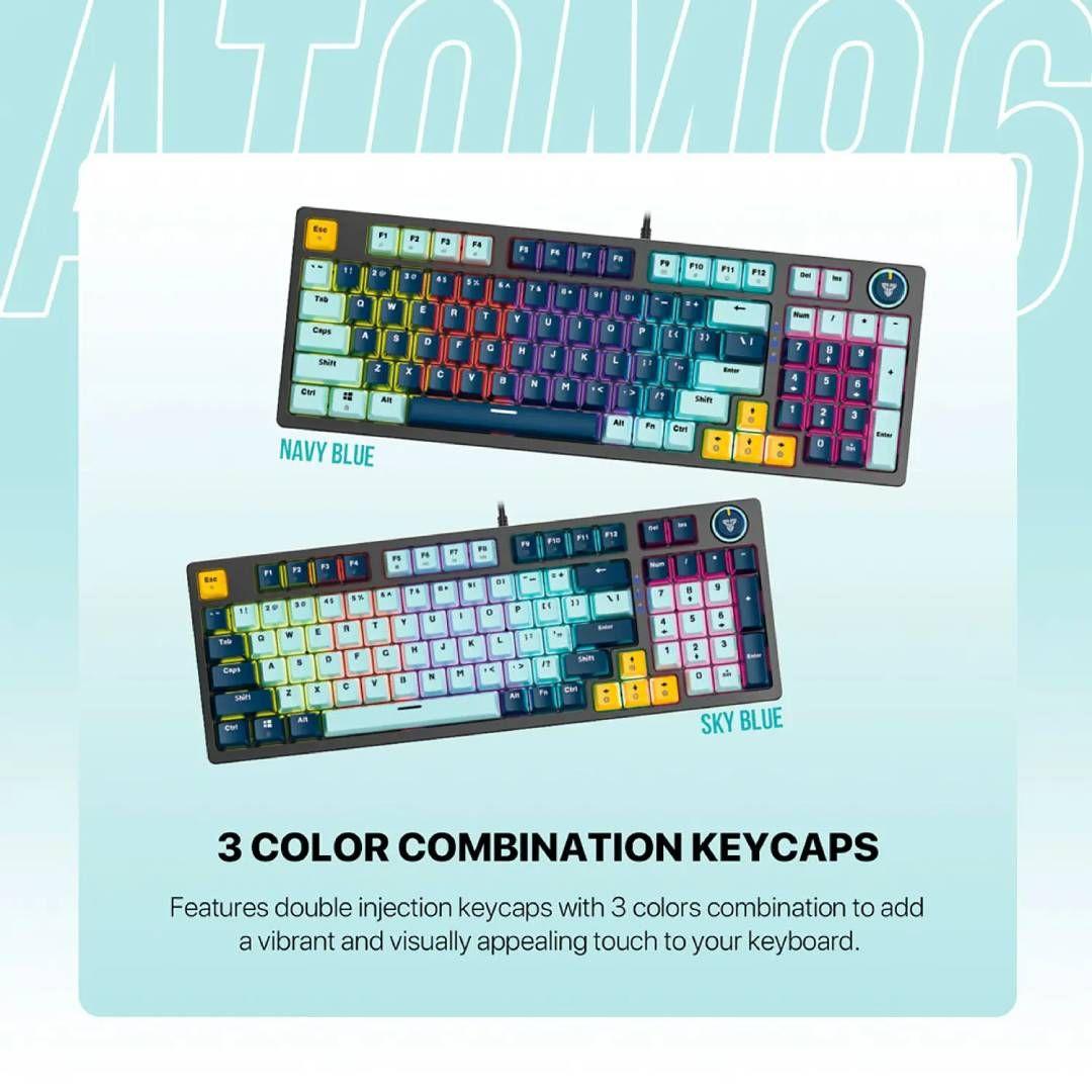 Teclado Fantech MK890V2 ATOM96 Mizu Edition SkyBlue Sw Blue-3