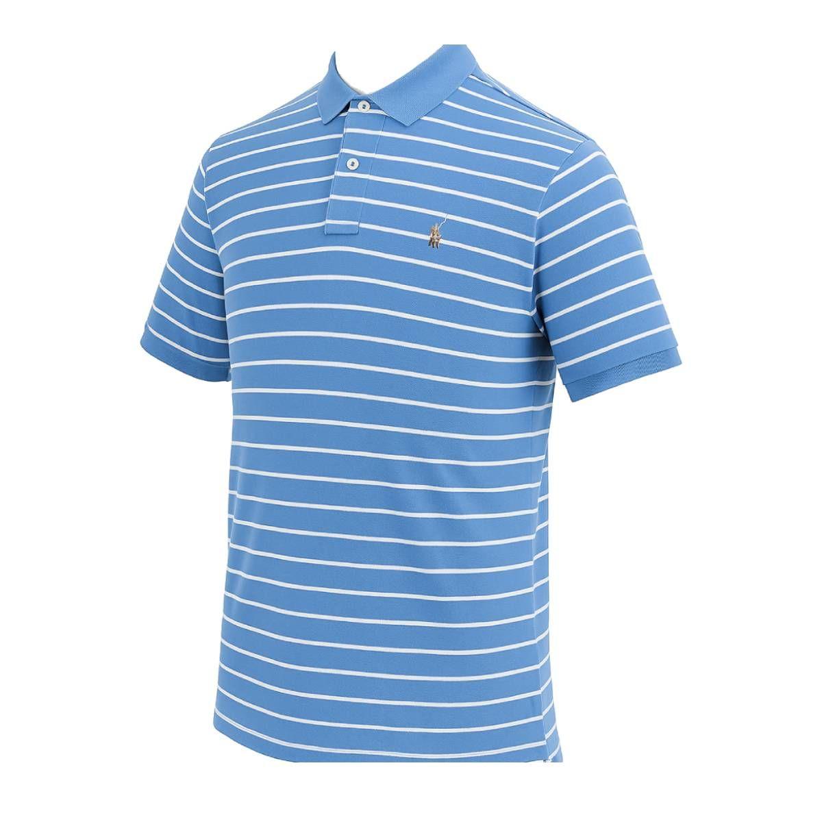 Polera Polo Ralph Lauren Celeste/lineas Blancas Cuello M-1