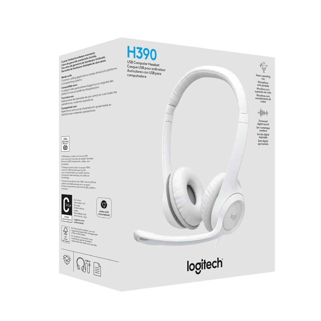 Audífonos con Micrófono Logitech H390 Blanco-3
