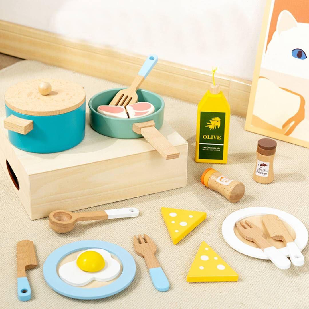 Kit Juego de Cocina de Madera para Niños-3