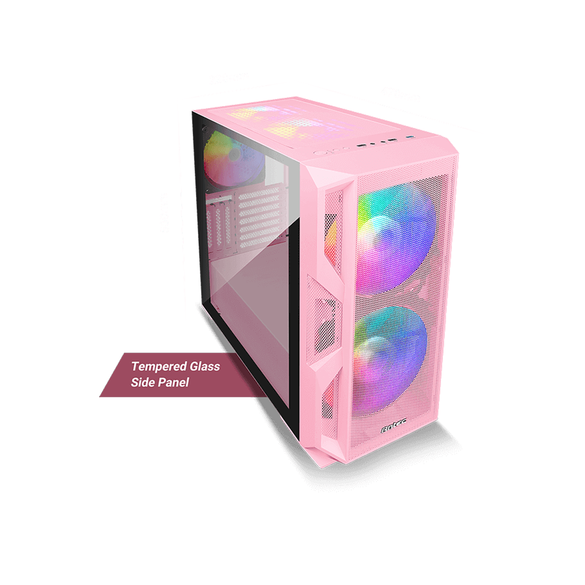 Gabinete Gamer Antec NX800 Pink c 5 Ventiladores EATX-2