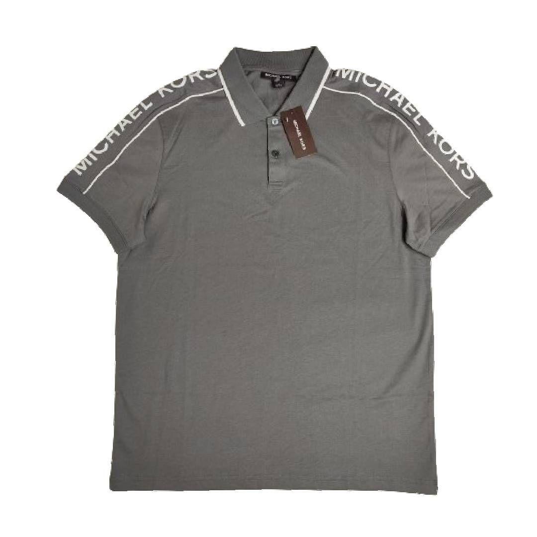 Polera MK Gris Oscuro Con Cuello Linea Blanca Talla M-0