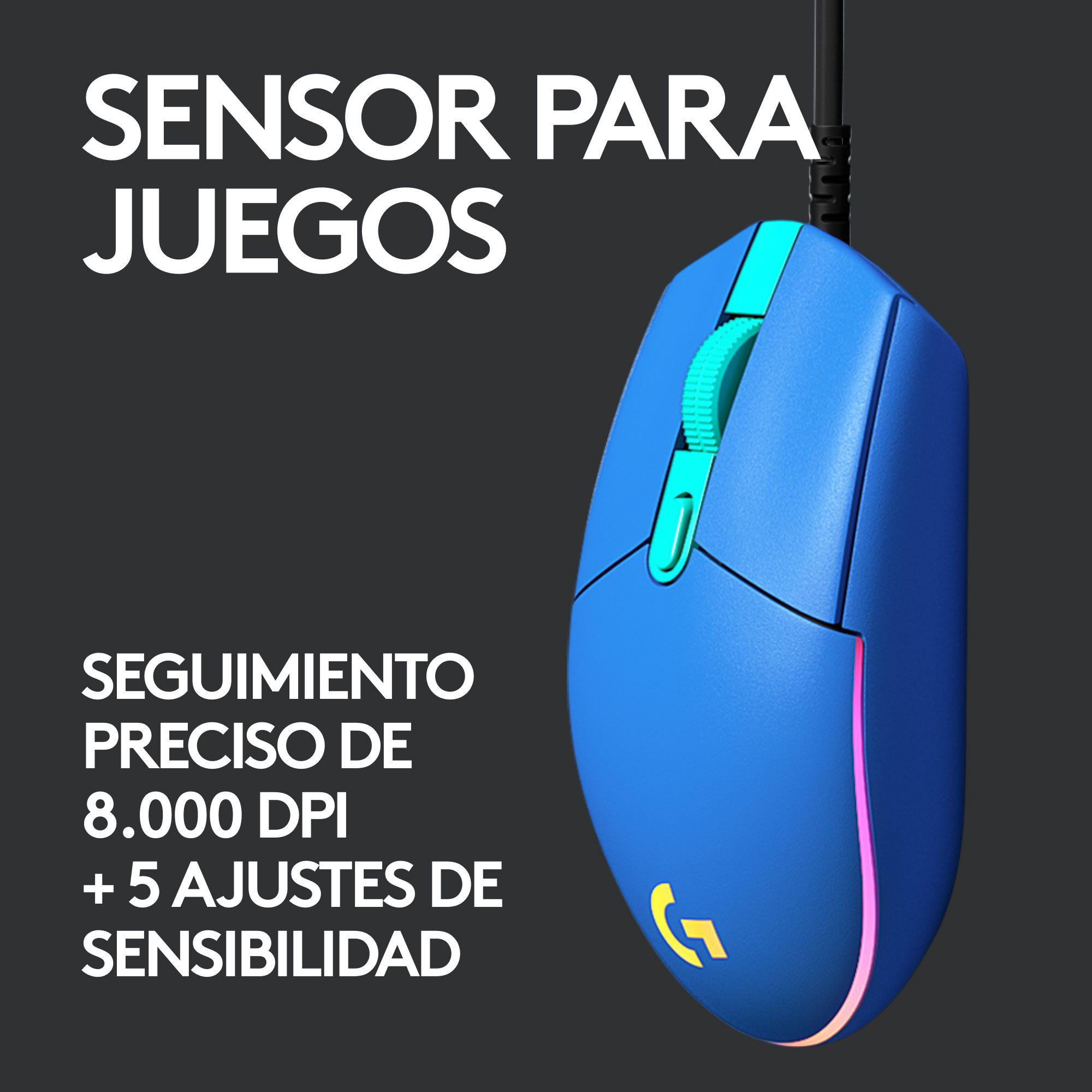 Mouse Gamer Logitech G203 Lightsync Azul 8000 dpi-3