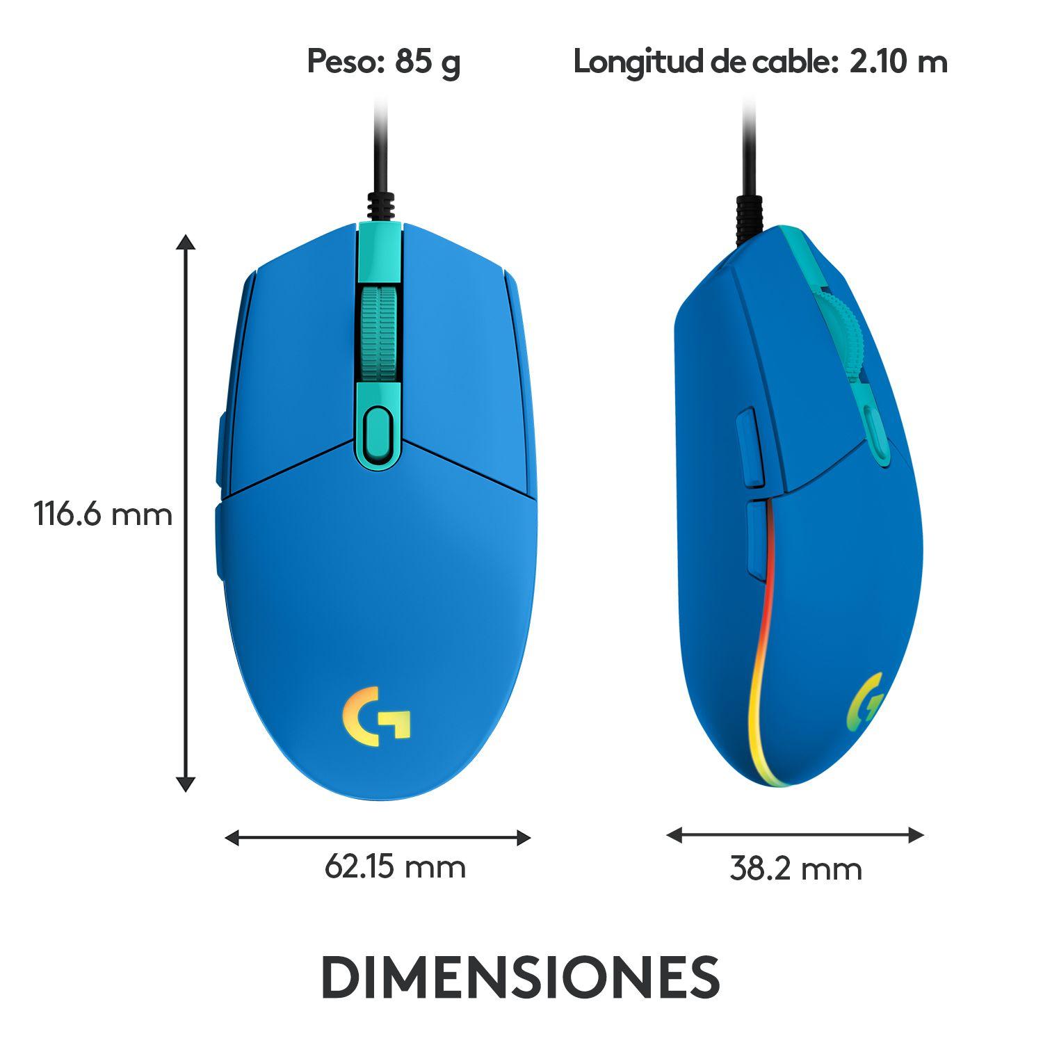 Mouse Gamer Logitech G203 Lightsync Azul 8000 dpi-7