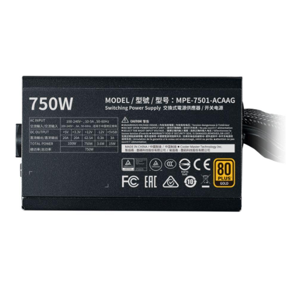Fuente de Poder Cooler Master 750W MWE 80+ Gold-2