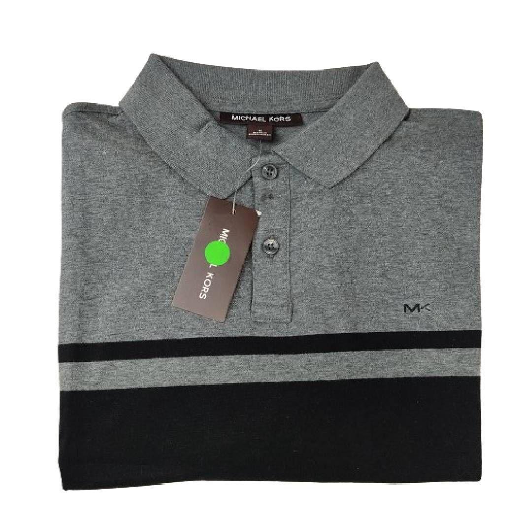 Polera MK Gris Oscuro/negro Con Cuello Talla M-2