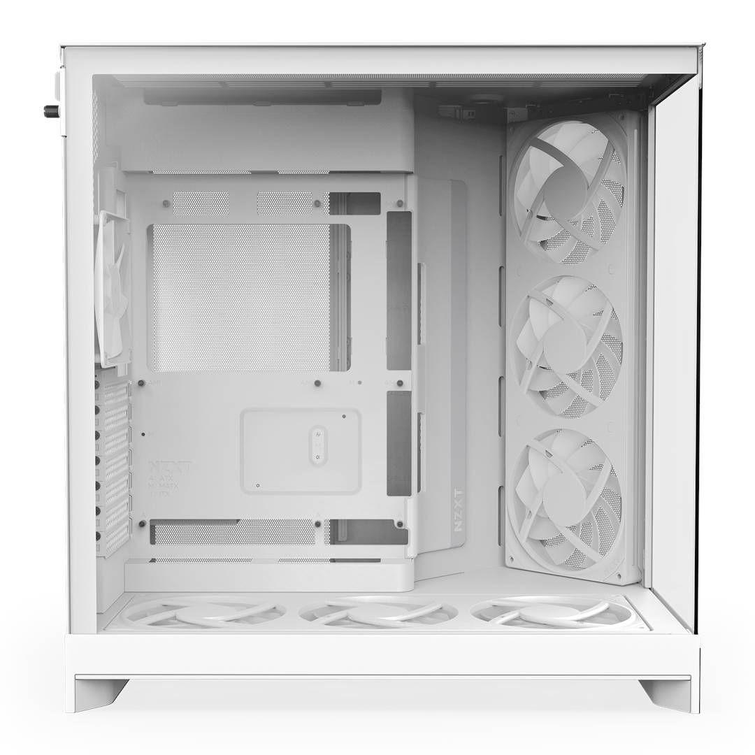 Gabinete NZXT H9 Flow RGB+ 2025 con Fans RGB y Control White-3