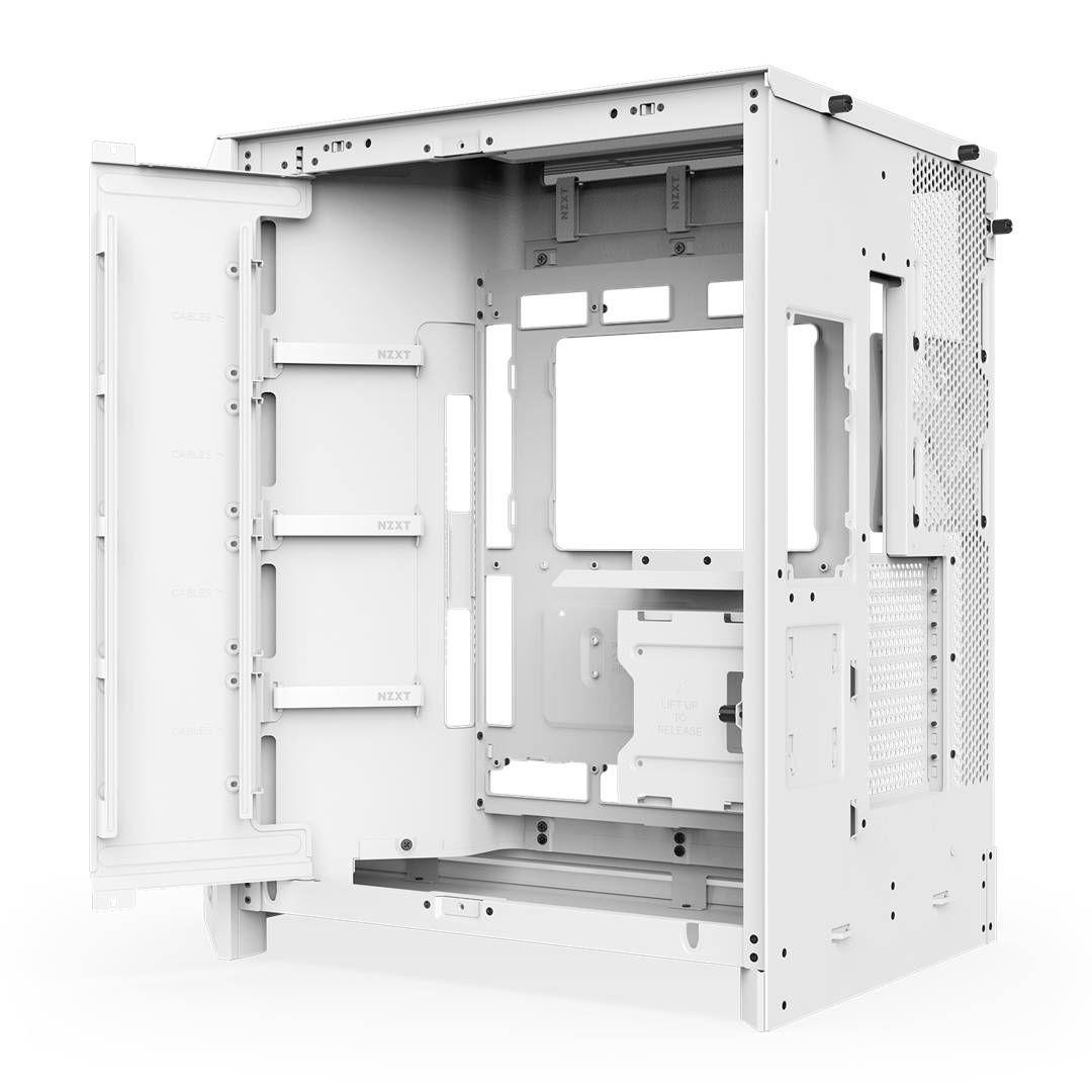 Gabinete NZXT H9 Flow RGB+ 2025 con Fans RGB y Control White-6