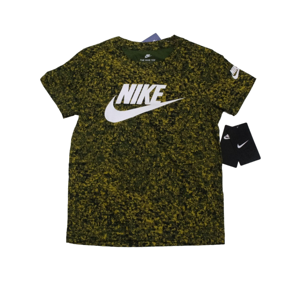 Polera Niño Nike Verde Camuflaje Militar Talla 7-0