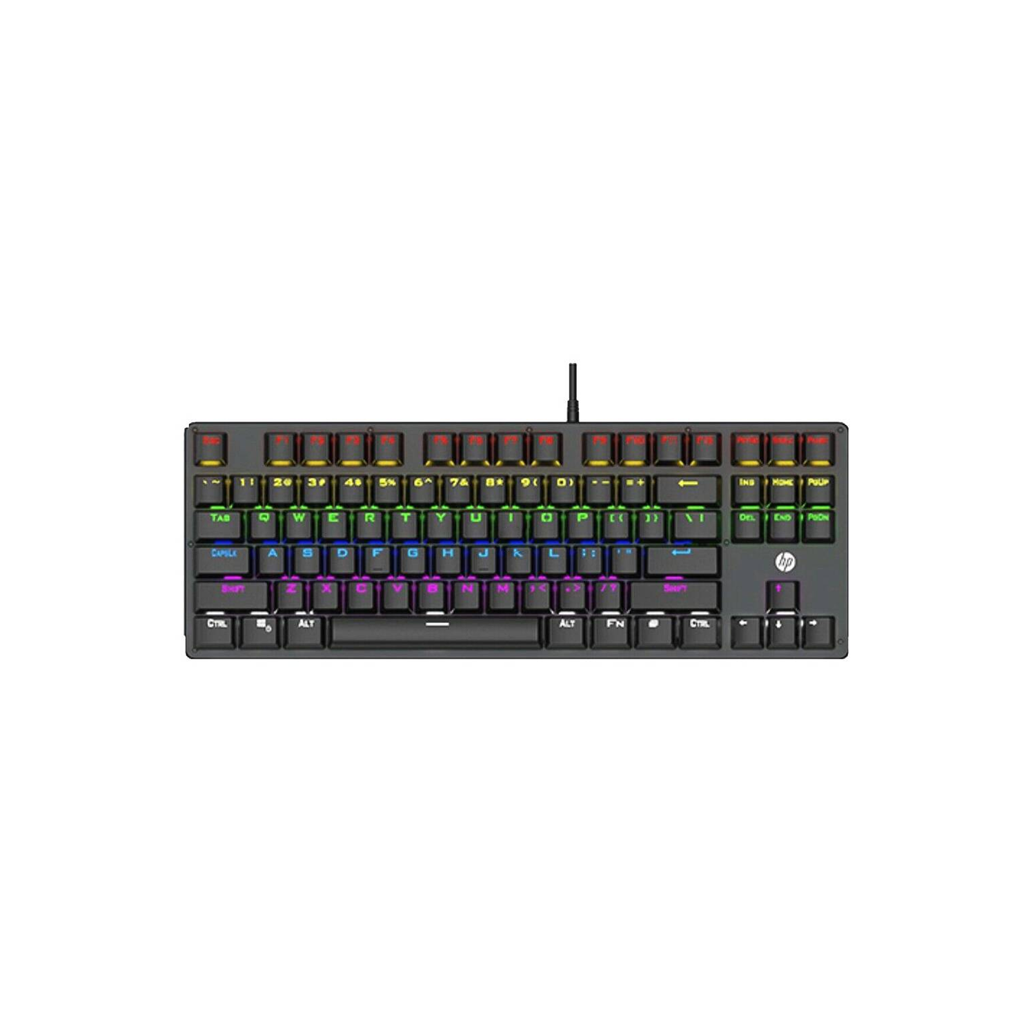 Teclado Gamer HP GK200 Black Mecánico SW Blue RGB Español-0