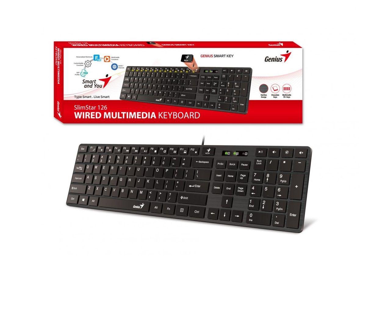Teclado Genius SlimStar 126 USB Negro Ultra delgado-1