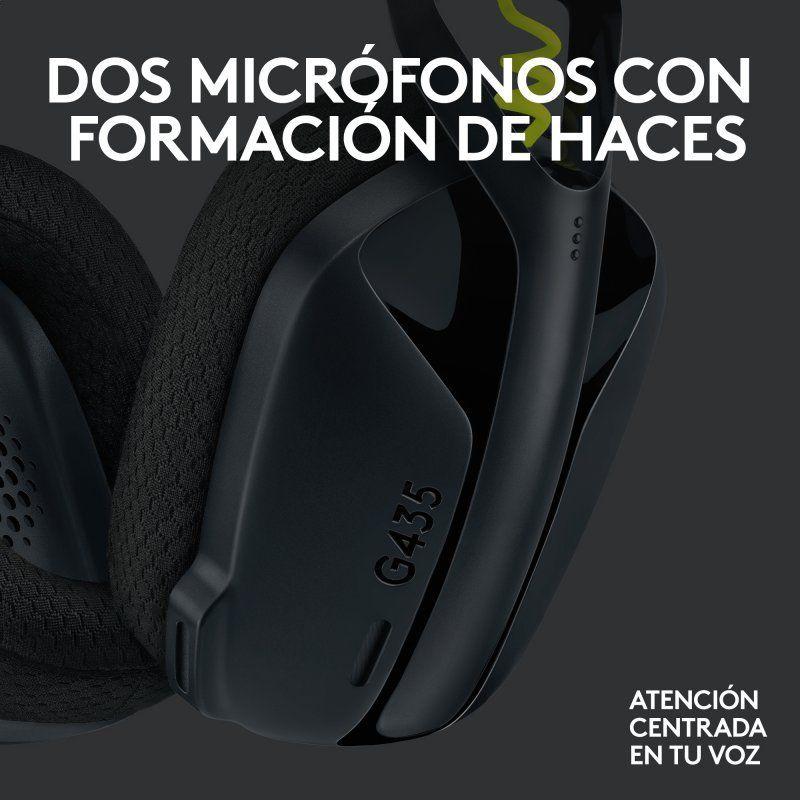 Audifonos Gamer Logitech G435 Wireless Negros USB Bluetooth-5