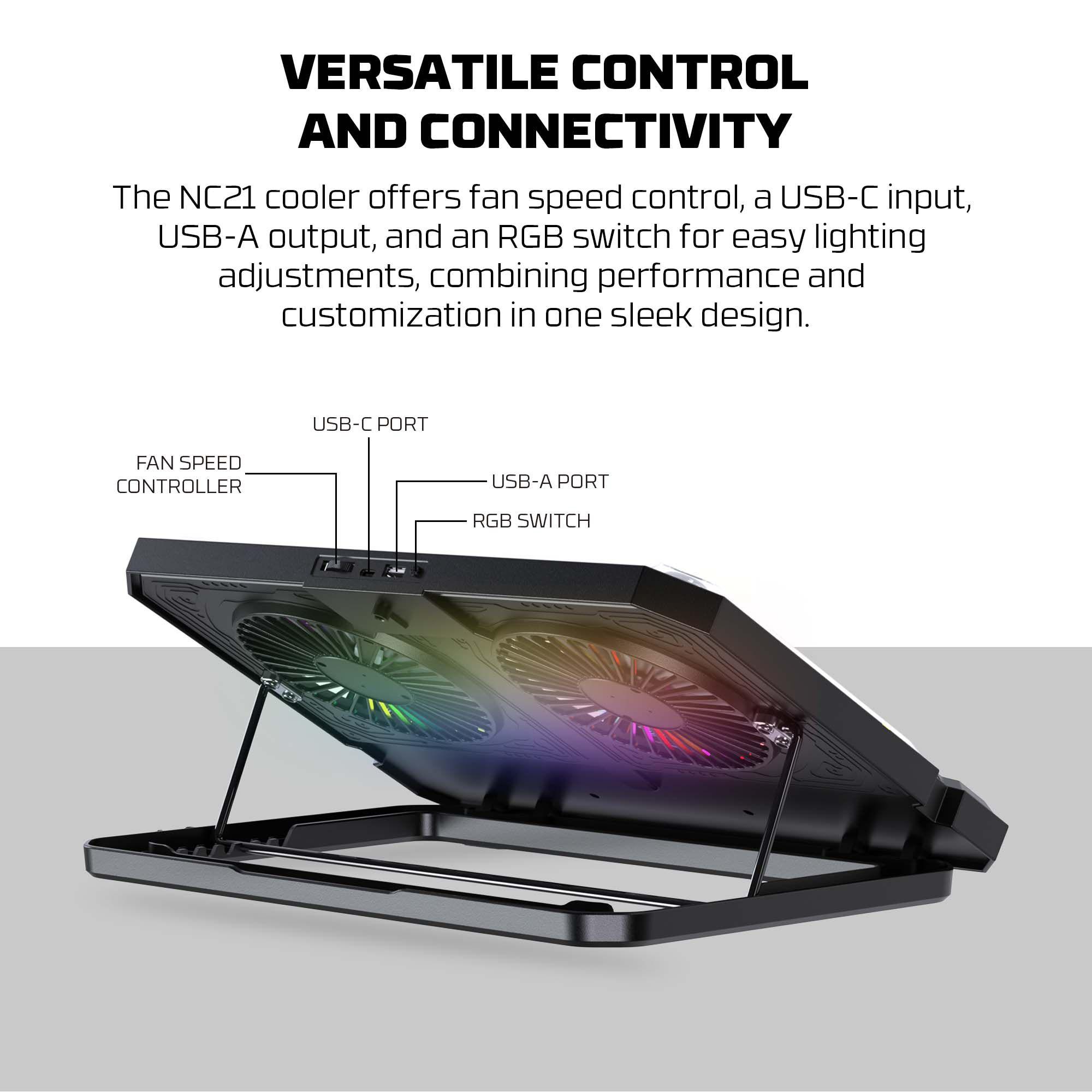 Base de Notebook Fantech NC21 Black RGB-9