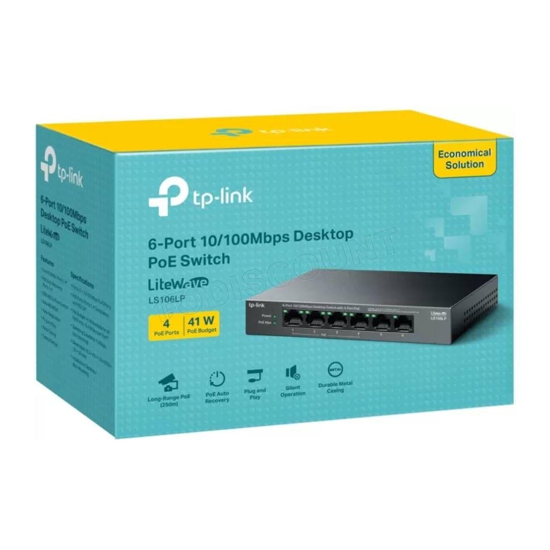 Switch PoE+ TP-Link LS106P 6 Puertos 10/100 Mbps 65W-2