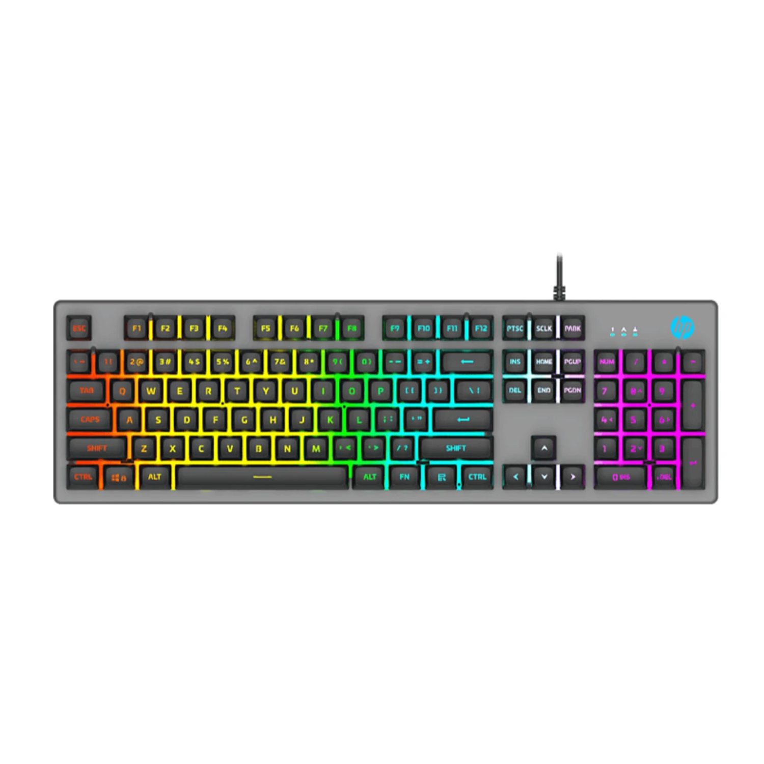 Teclado Gamer HP K500F Membrana RGB USB Inglés Negro-0