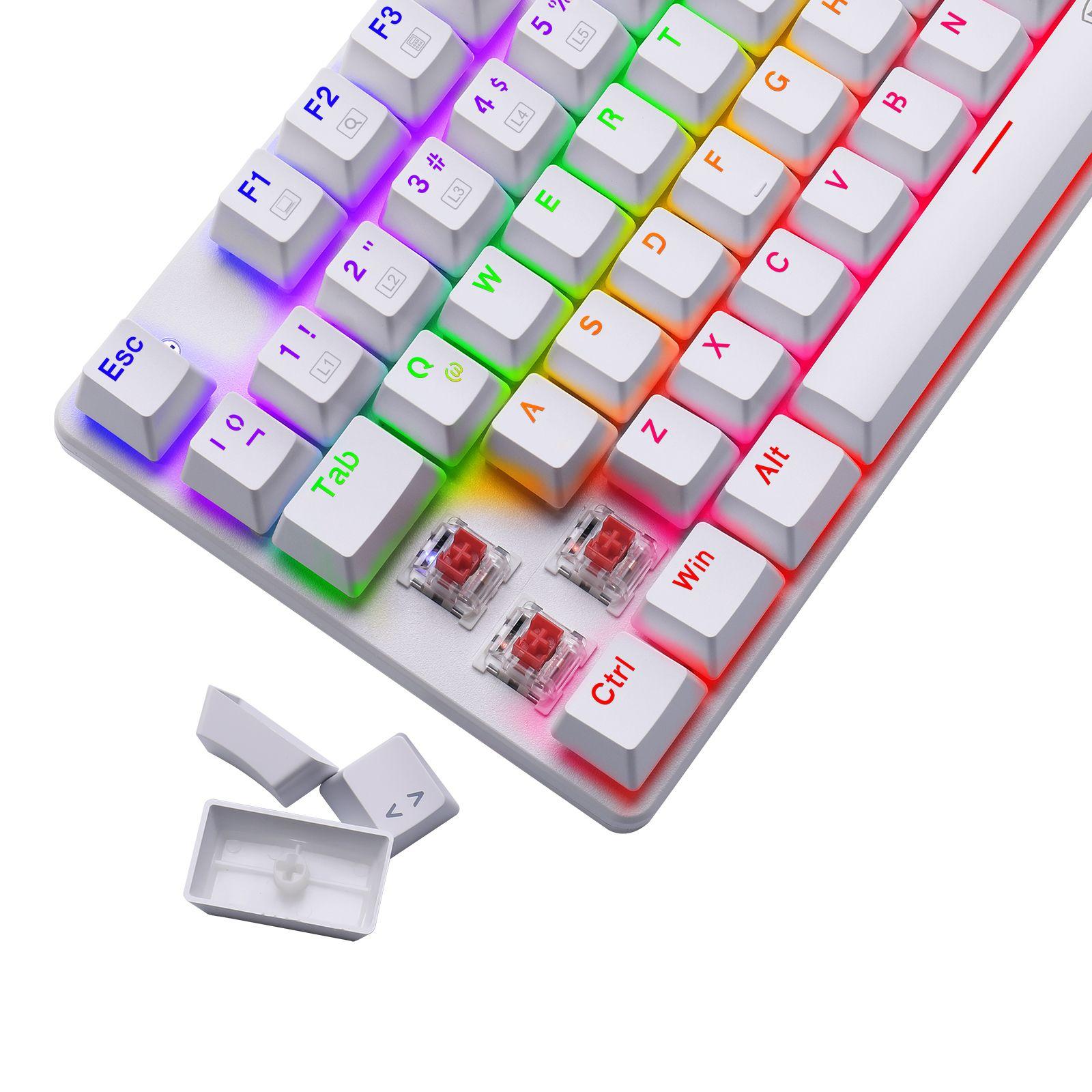 Teclado T-Dagger Bora Rainbow Lite T-TGK313W-LIT Blanco-5