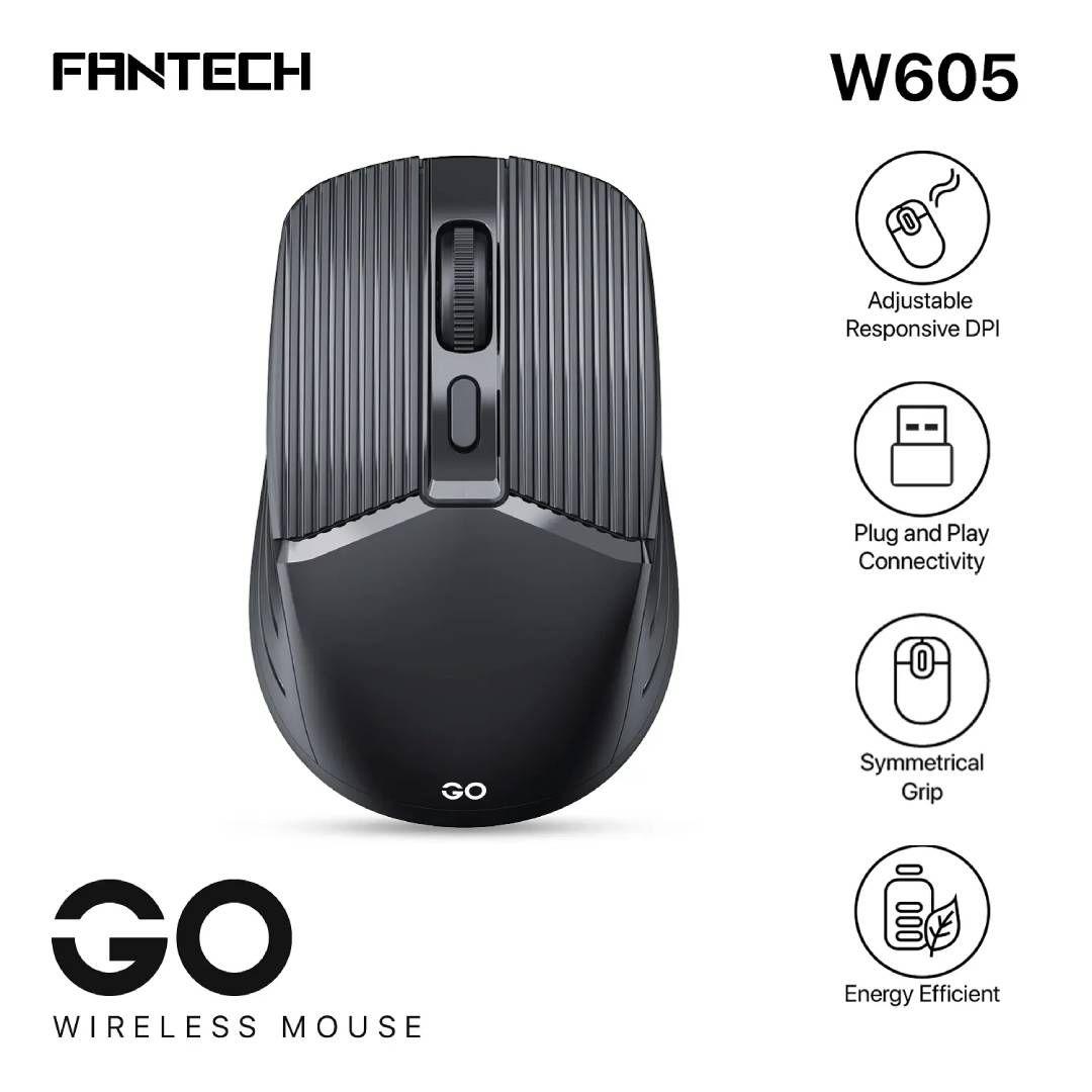 Mouse Inalámbrico Fantech W605 GO Black-4