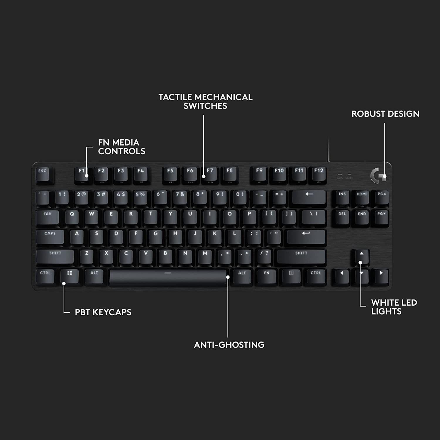 Teclado Gamer Logitech G413 TKL Mecanico Negro-3