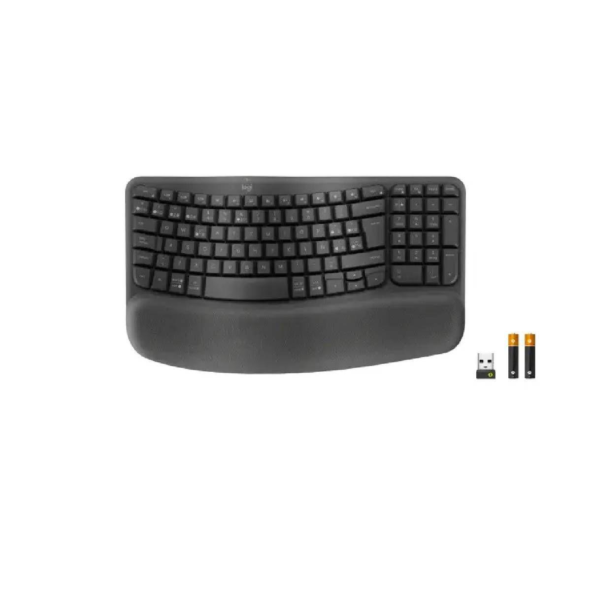 Teclado Ergonomico Inalambrico Wave Keys Business Grafito-2