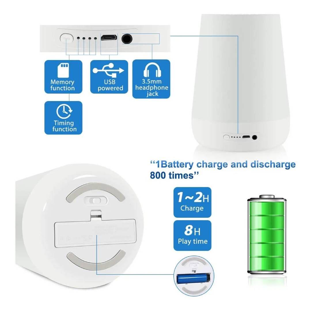 Maquina de Ruido Blanco Wi-Fi con Reloj y Luz, 32 sonidos-5
