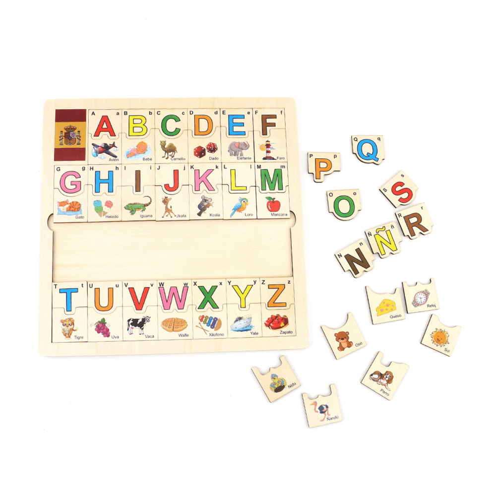 Tablero Abecedario Letras De Madera Para Niños-5