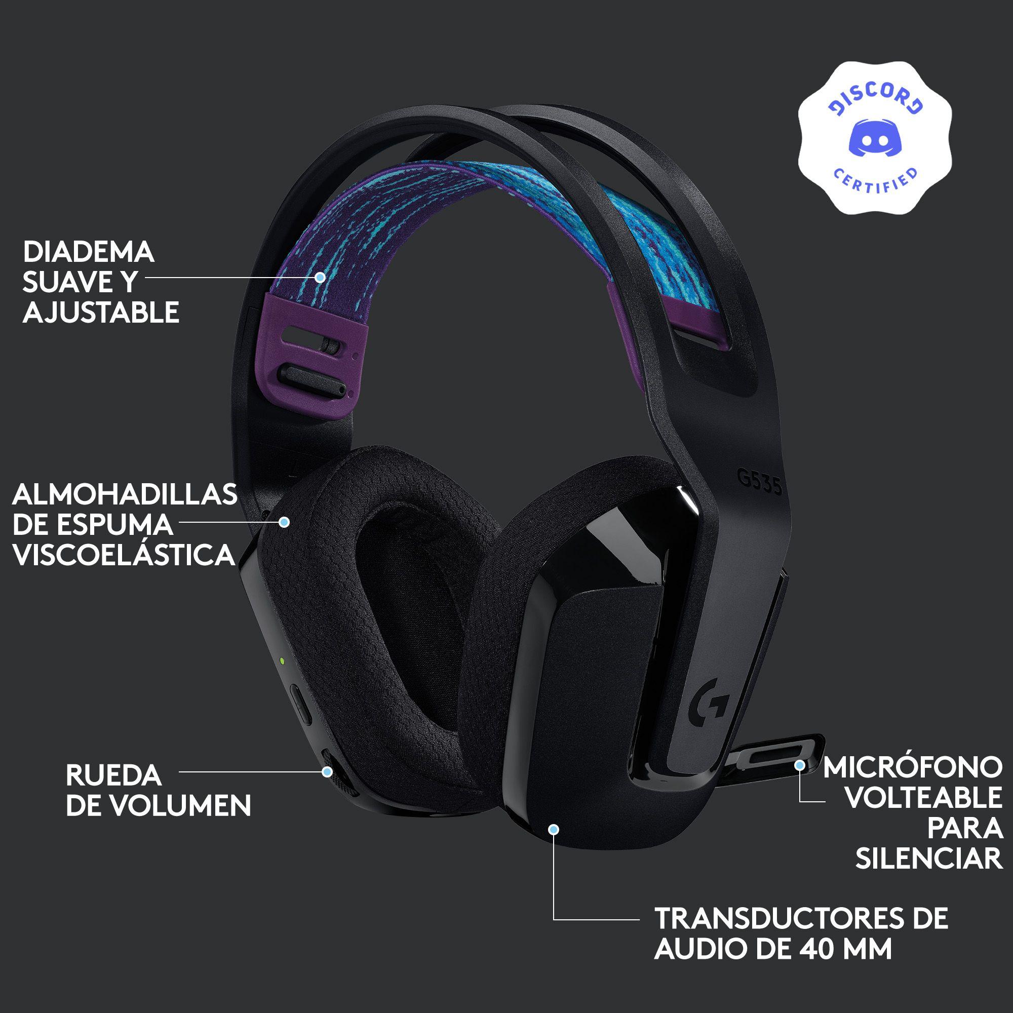 Audifonos Gamer Logitech G535 Inalambricos Negros-4