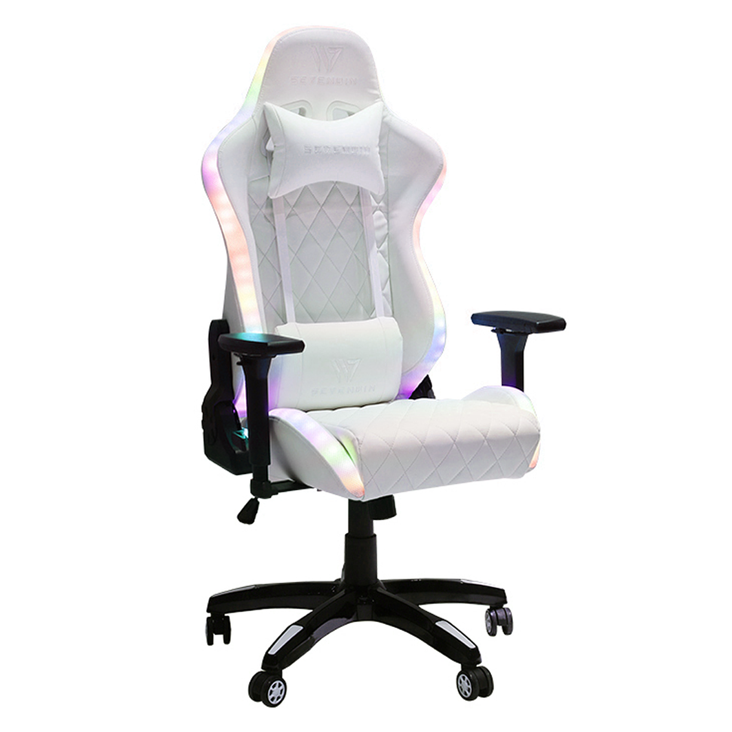 Silla Gamer Sevenwin Spectrum White Reclinable RGB-0