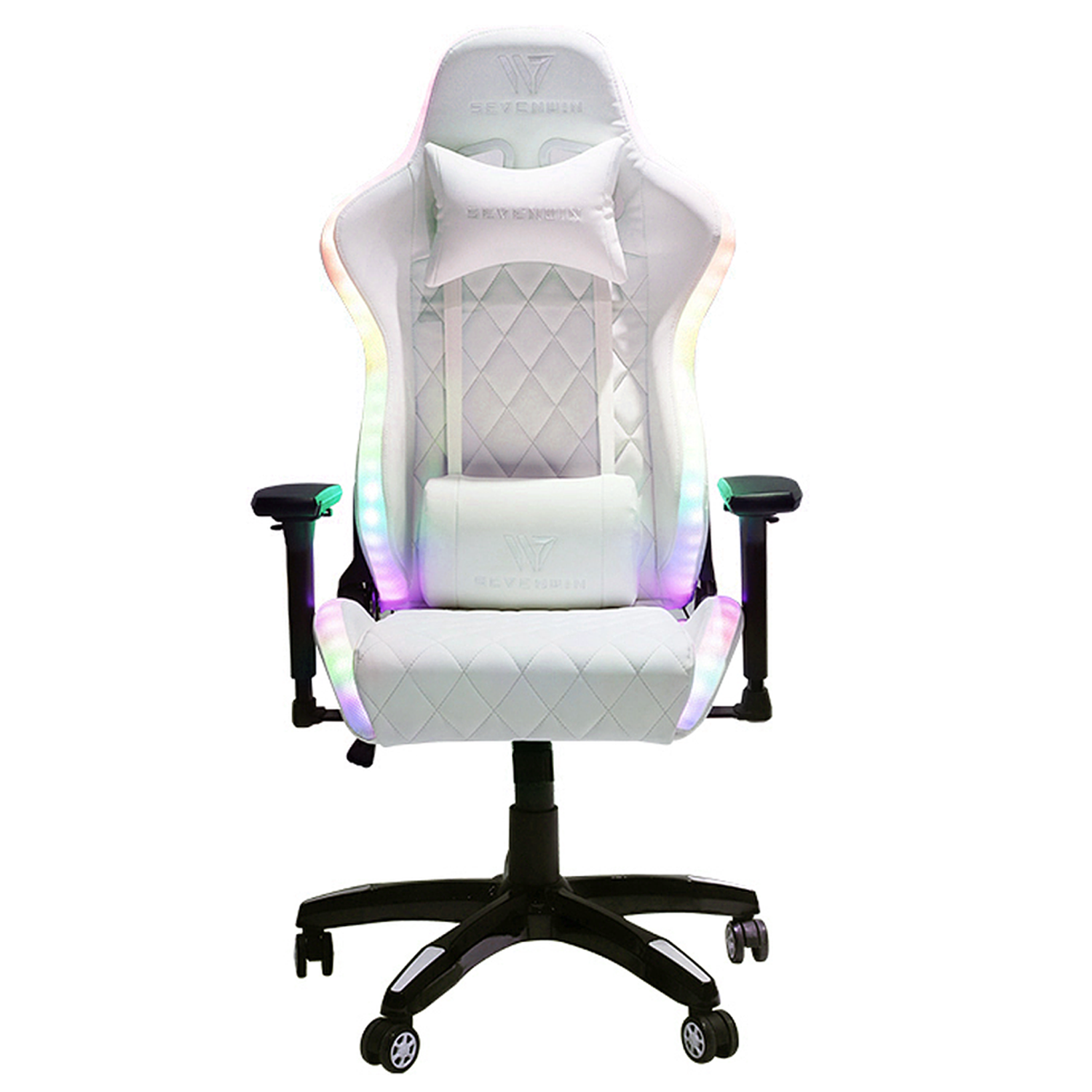 Silla Gamer Sevenwin Spectrum White Reclinable RGB-1
