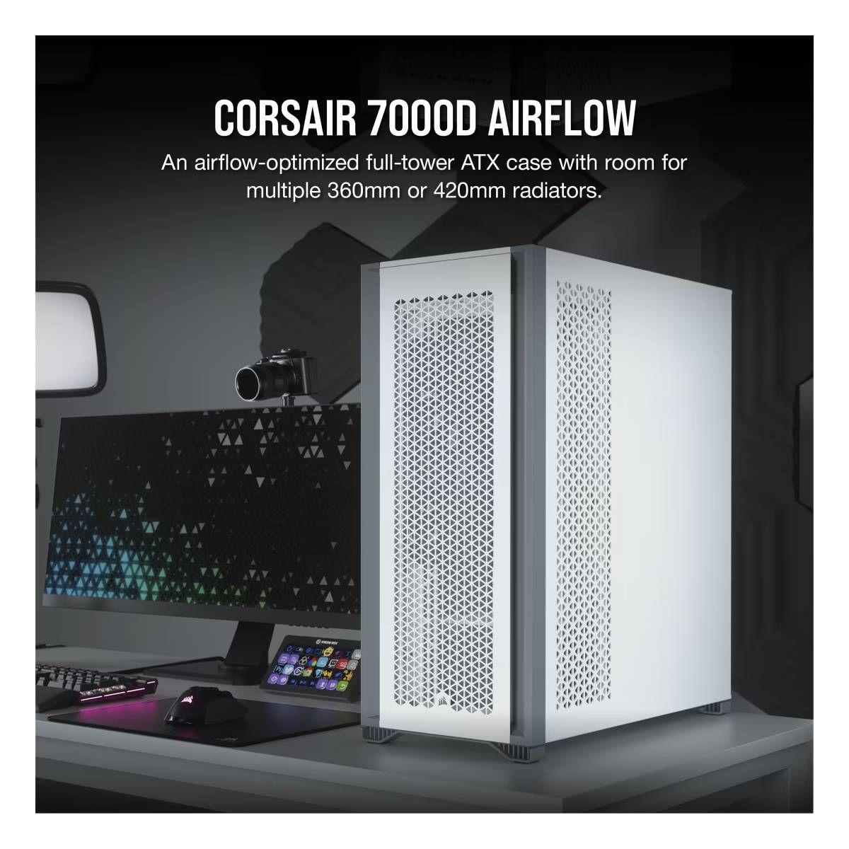 Gabinete CORSAIR 7000D White AIRFLOW Full-Tower ATX-3