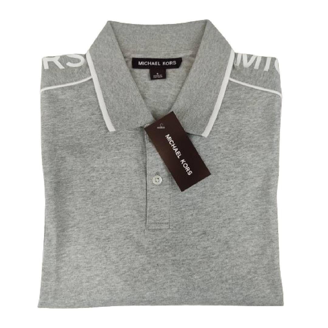 Polera MK Gris Con Cuello Linea Blanca Talla S-2