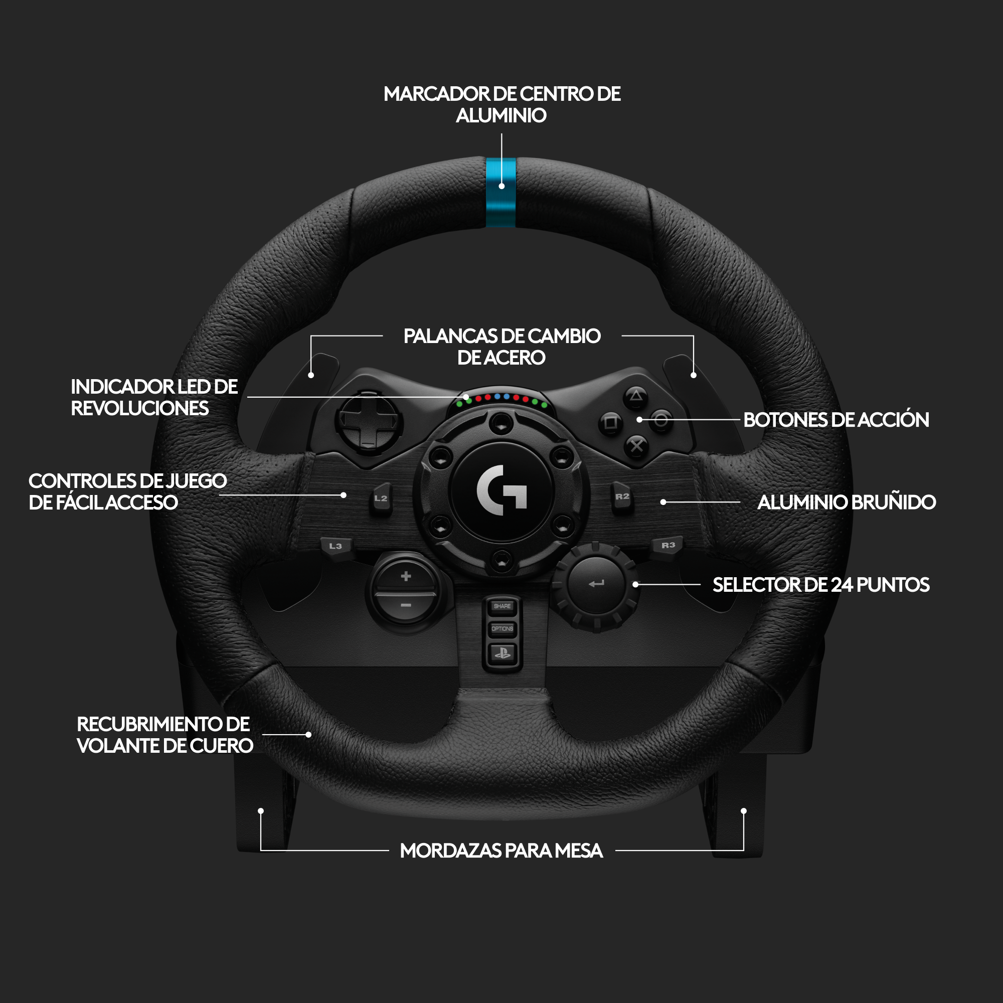 Volante Gamer c/ Pedales Logitech G923 Edición PS4-2