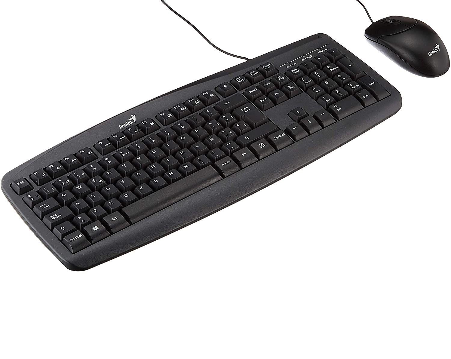 Pack Teclado y Mouse Genius KM-200 alambrico Negro Español-0