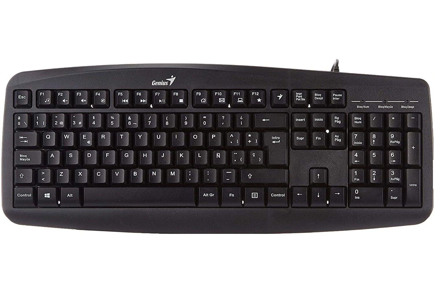 Pack Teclado y Mouse Genius KM-200 alambrico Negro Español-1