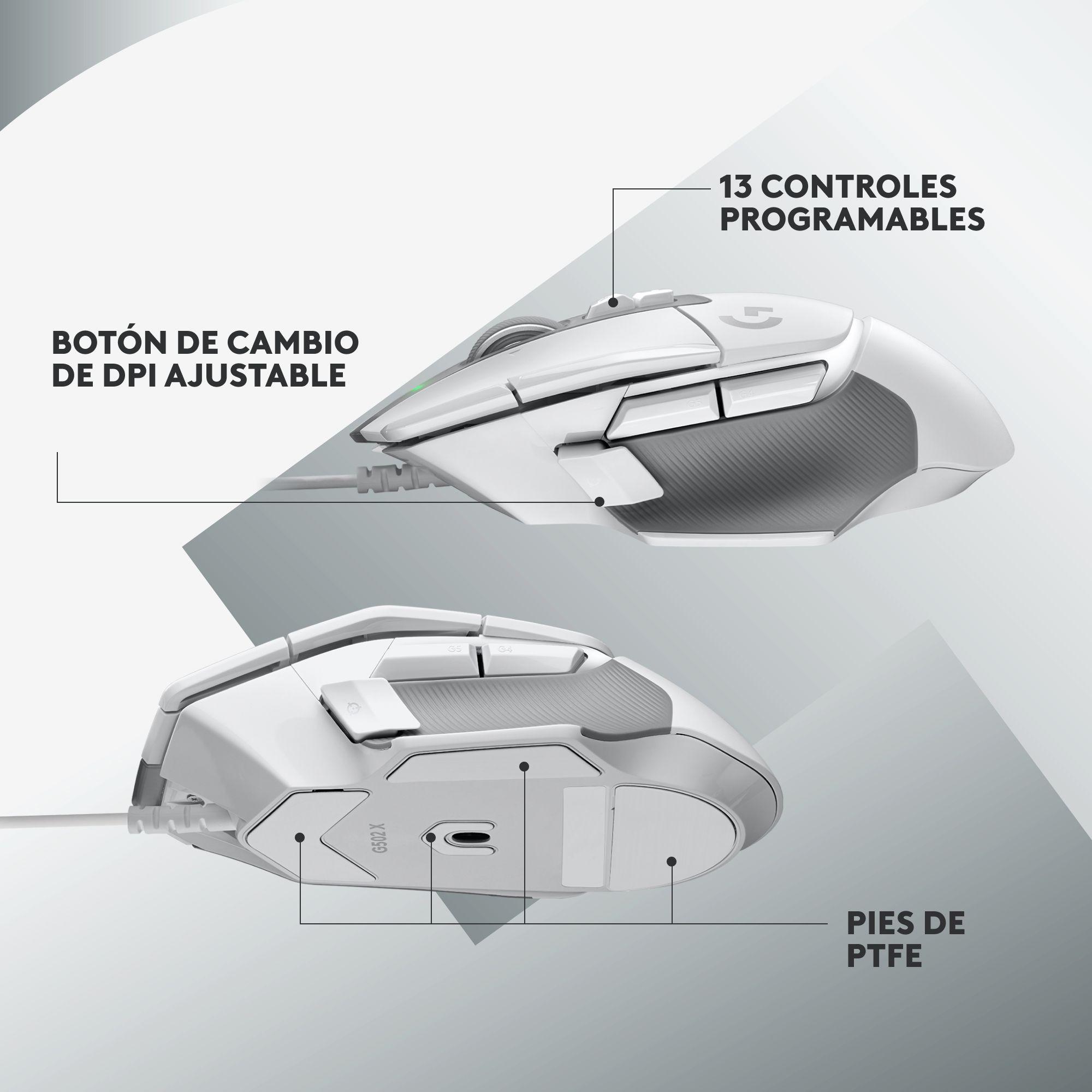 Mouse Logitech G502 X Mouse con Cable Blanco-6