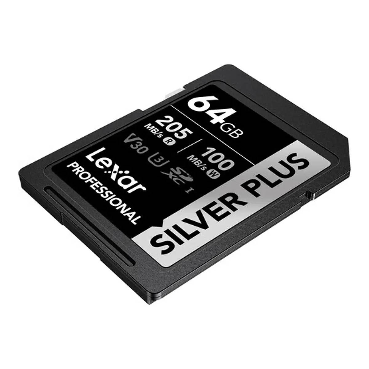 Tarjeta Micro SDXC Lexar Silver Plus UHS-I, 64 GB V30-3