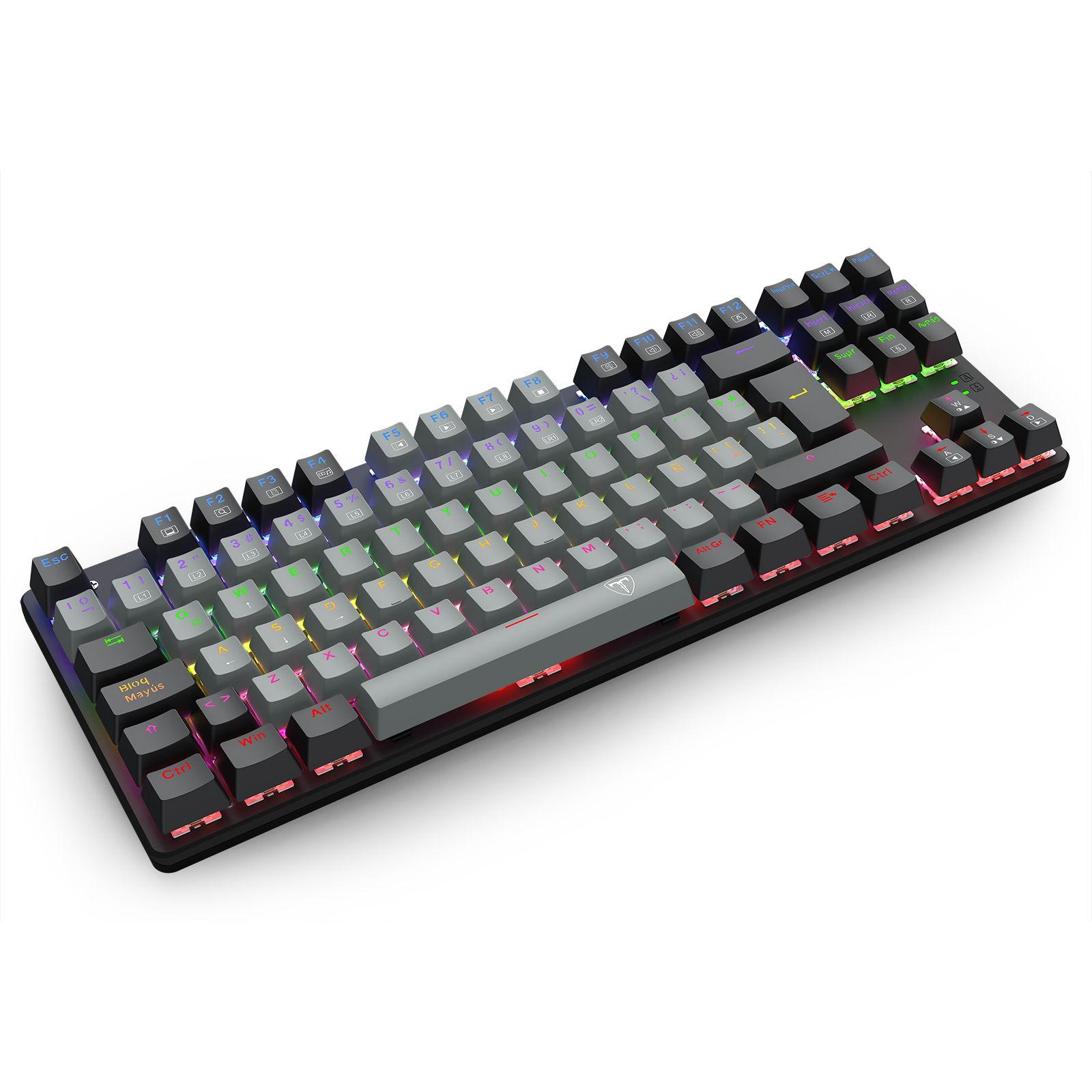 Teclado T-Dagger Bora Rainbow Lite T-TGK313GB-LIT Gris/Negro-2