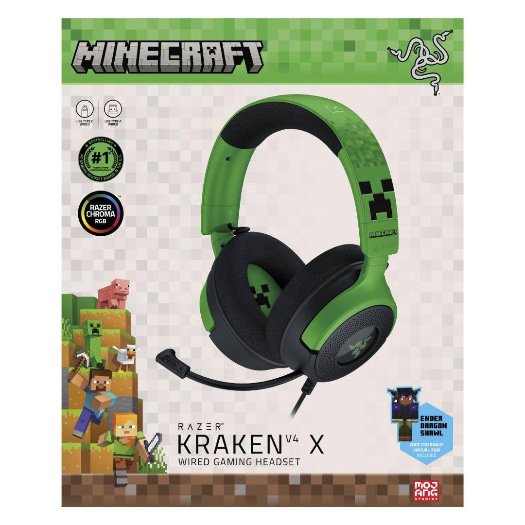 Audifonos Razer Kraken V4 X Minecraft Edition, Cableado-3