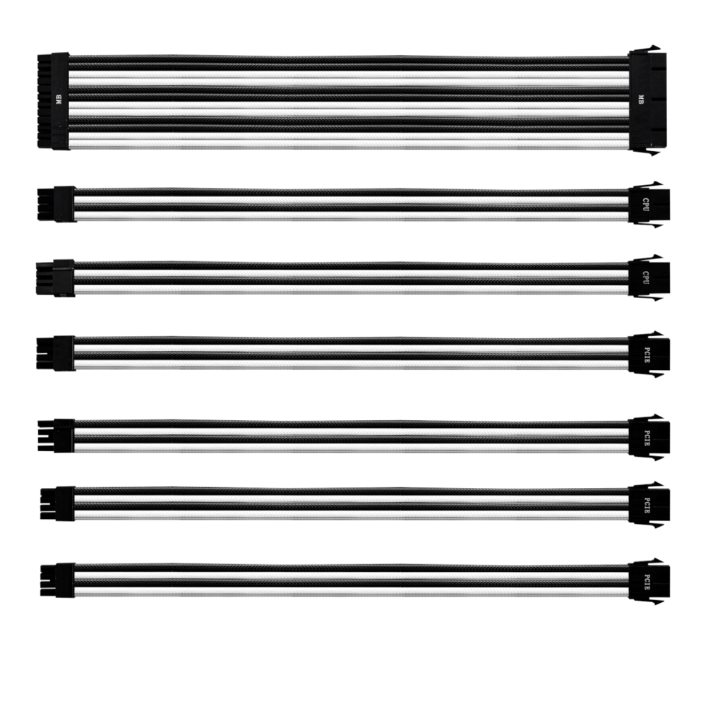 Kit Cables Extension para PSU Cooler Master Blanco y Negro-0