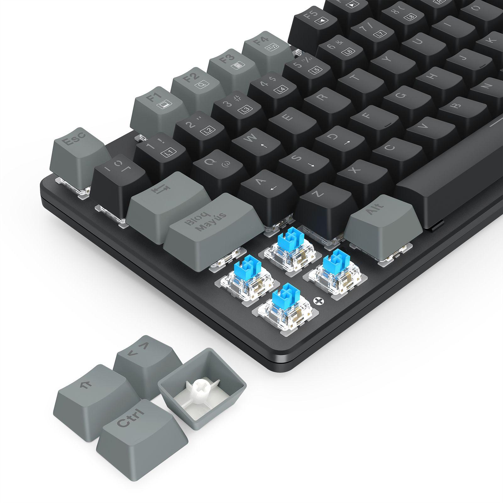Teclado T-Dagger Bora Rainbow Lite T-TGK313BG-LIT Negro/Gris-5